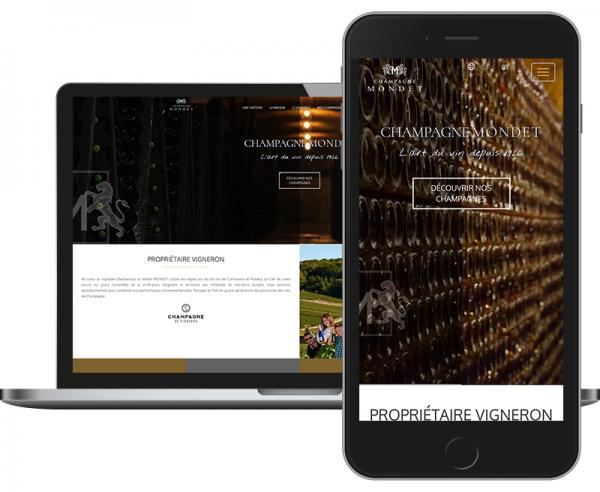 Champagne Mondet Création site web dynamique Responsive Design by Cyber Création